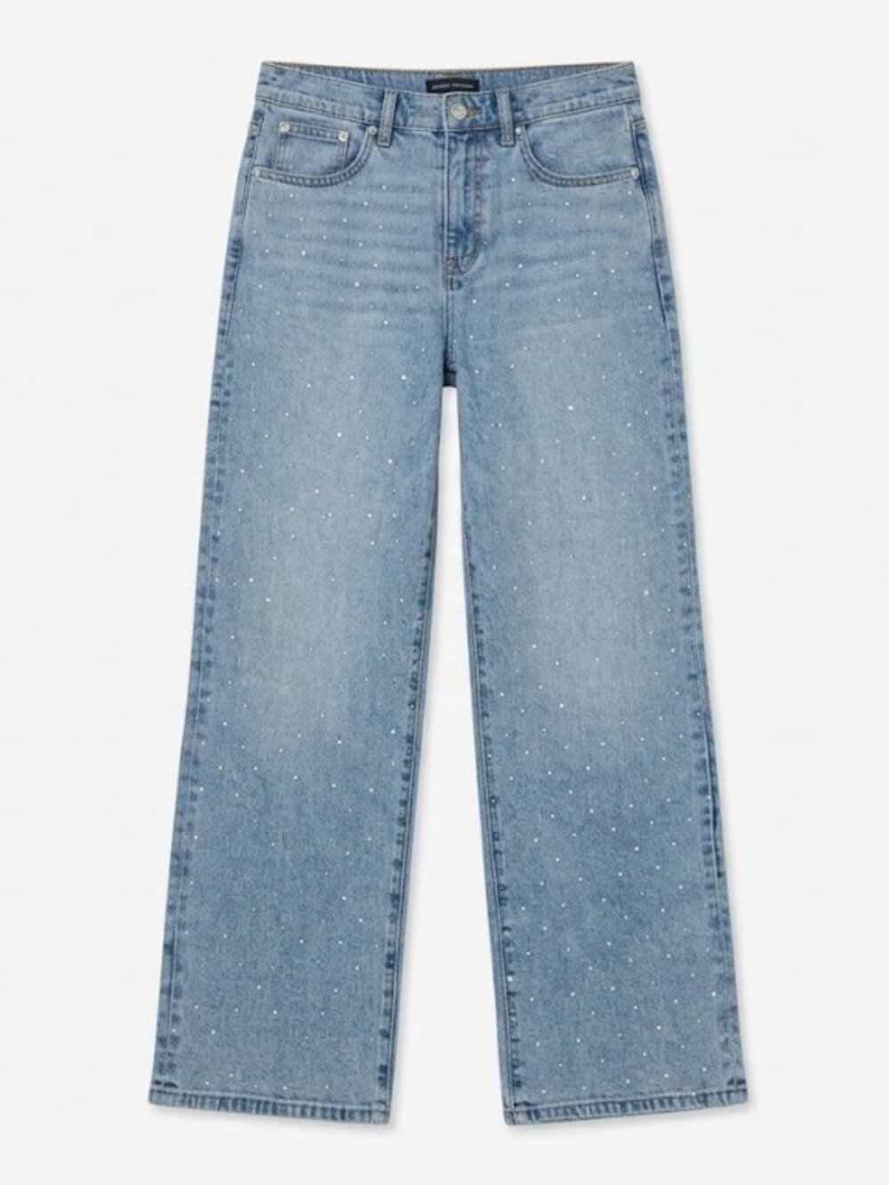 J. Crew High-Rise Wide Leg Rhinestone Embellished Jeans Size 28 full length